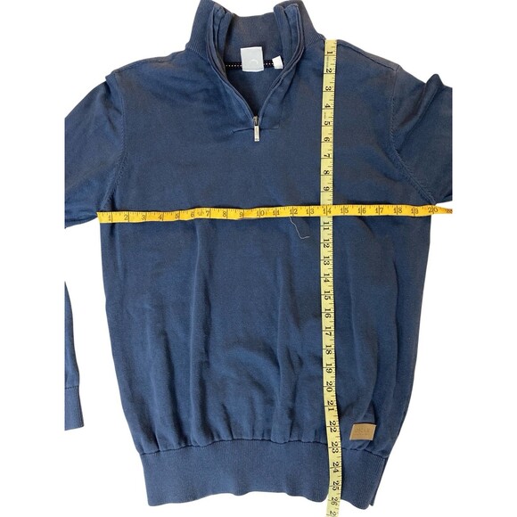 Oscar de la Renta Men’s Sweater XL Blue Half Zip Pullover Cotton Knit Casual - Picture 7 of 7
